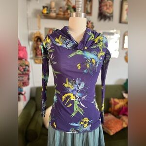 NWT Fuzzi jean Paul gaultier paradise floral print top